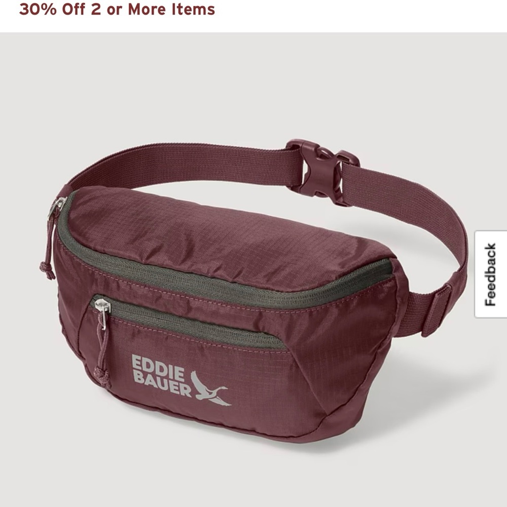 Eddie Bauer Men's Maroon Belt Bag